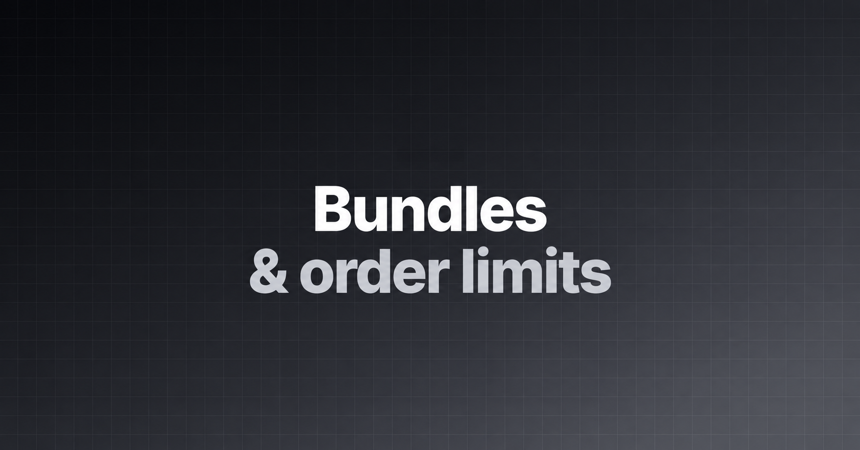 How order limits work with Shopify bundles
