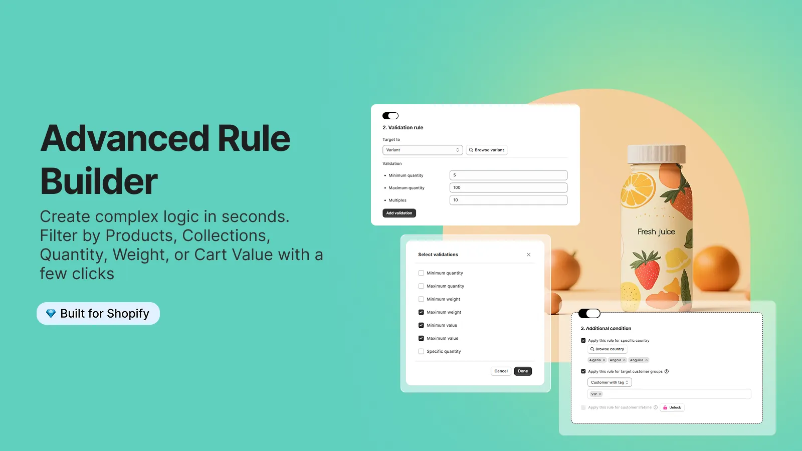 Madgic Order Limits interface