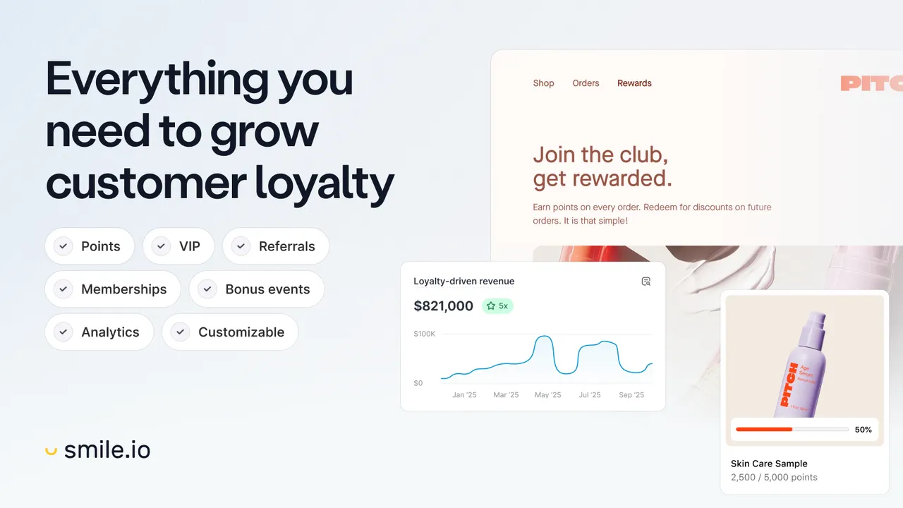 Smile loyalty program interface