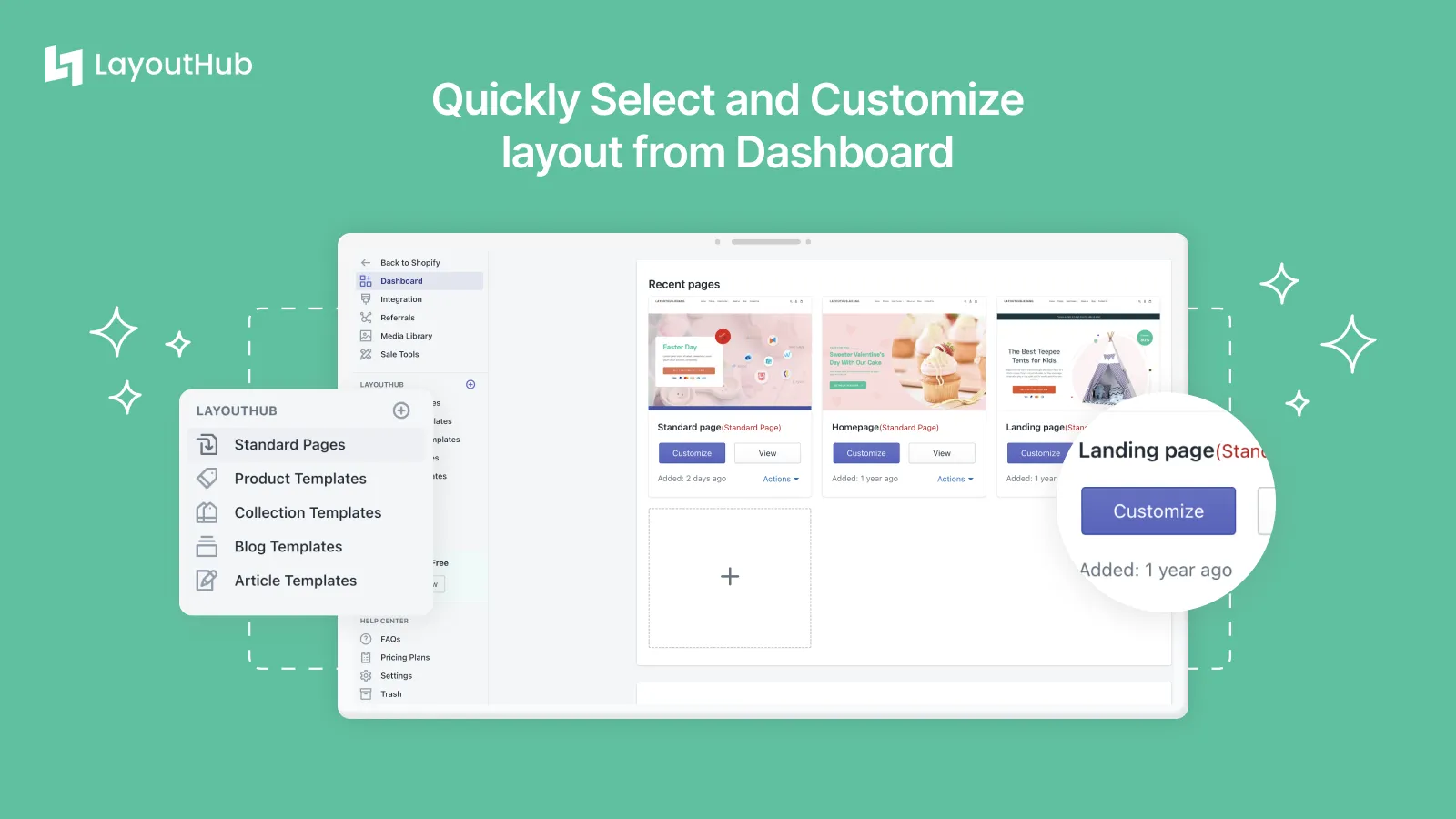 LayoutHub Easy Page Builder interface