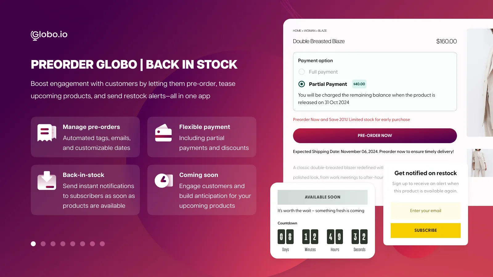 Globo app interface