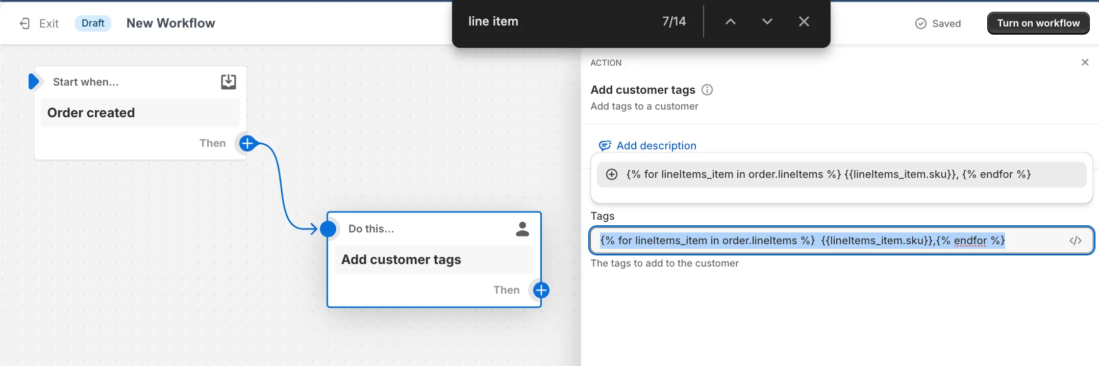 Shopify Flow setup example
